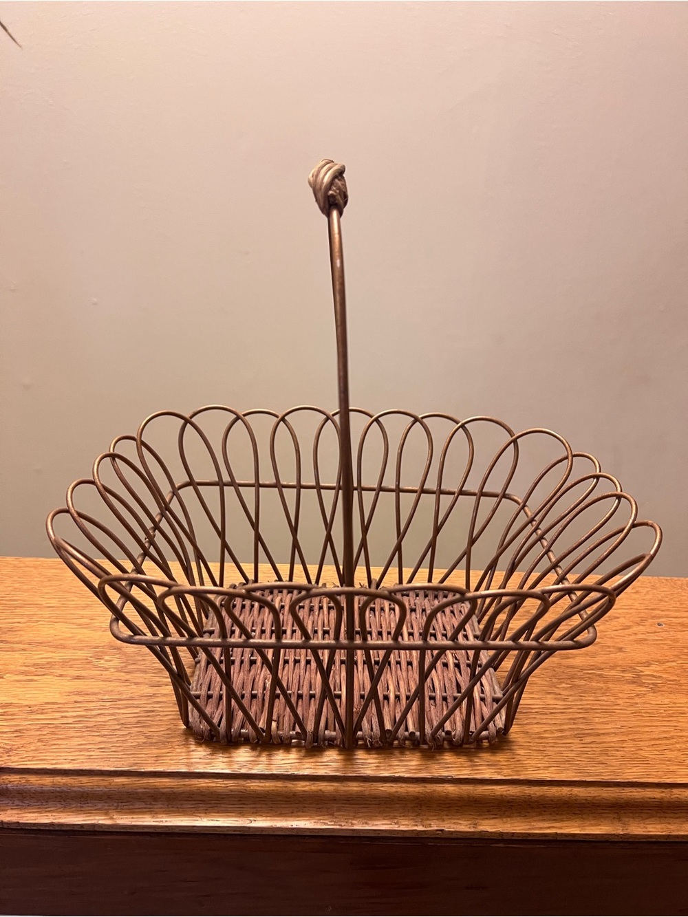 Metal Wire Basket with Handle - Brown